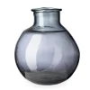 Oval Recycled Glass Balloon Vase, 12" - Smokey Blue
