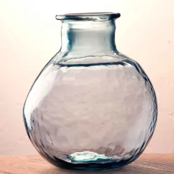 Oval Recycled Glass Balloon Vase, 12" - Gray