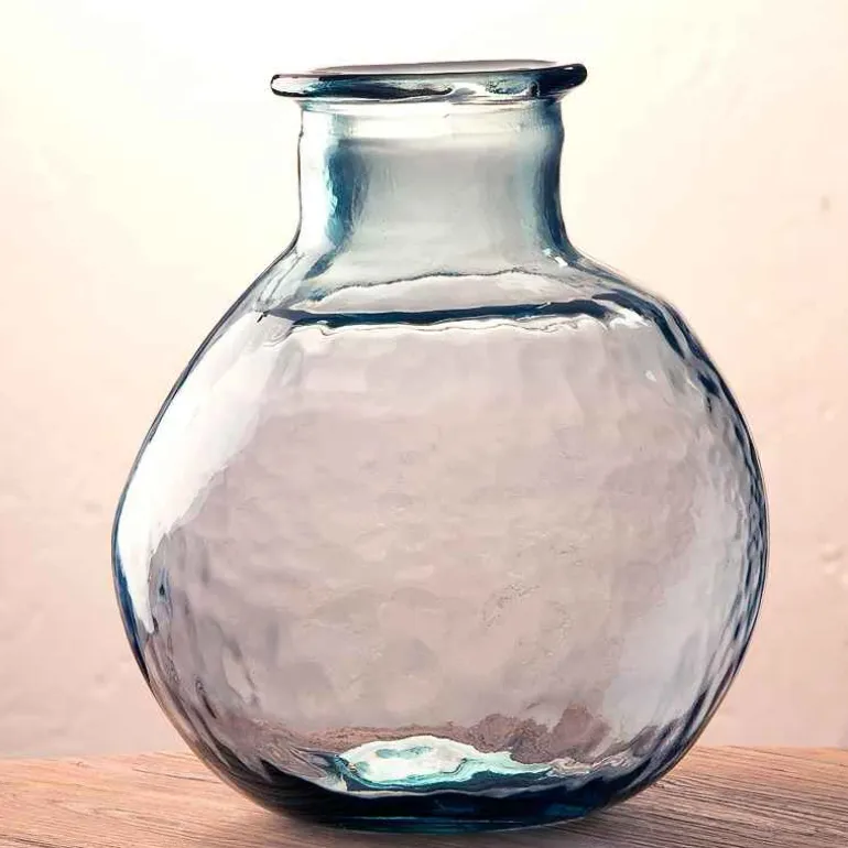 Oval Recycled Glass Balloon Vase, 12" - Gray