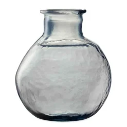 Oval Recycled Glass Balloon Vase, 12" - Gray