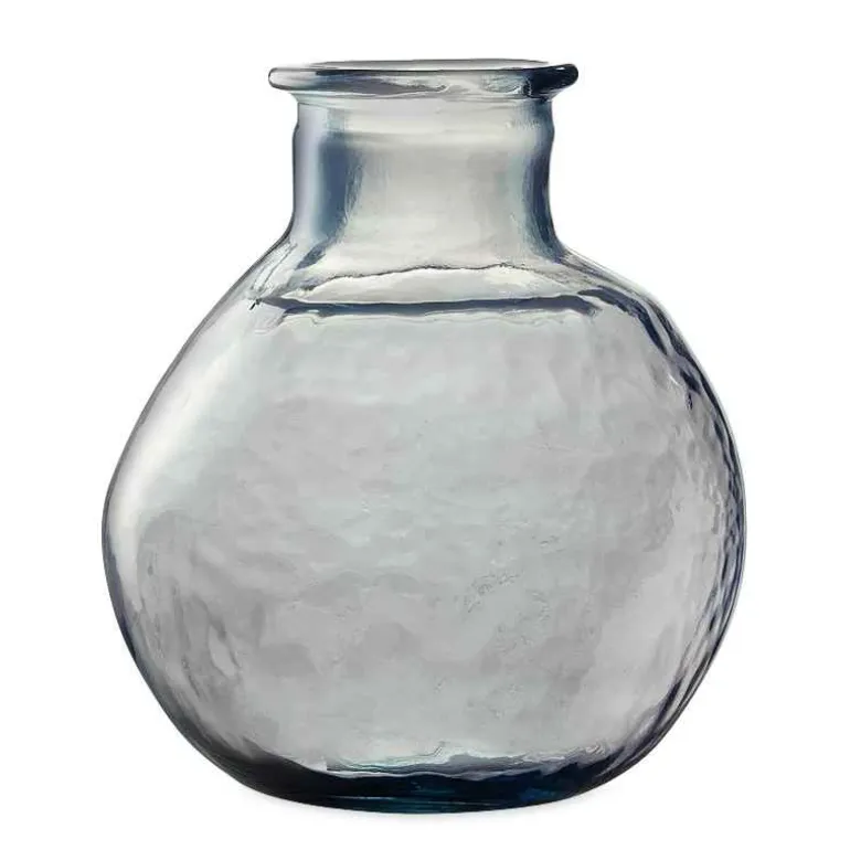 Oval Recycled Glass Balloon Vase, 12" - Gray