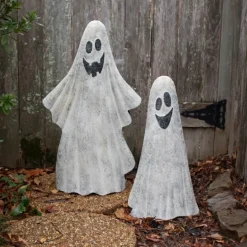 Painted Metal Ghosts, set of 2