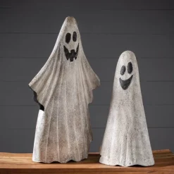 Painted Metal Ghosts, set of 2