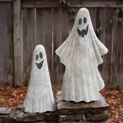 Painted Metal Ghosts, set of 2