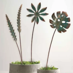Patina Botanical Garden Stake - Flower