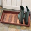 Peacock Feather Copper-Finish Boot Tray