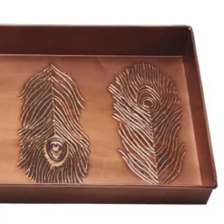 Peacock Feather Copper-Finish Boot Tray