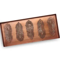 Peacock Feather Copper-Finish Boot Tray