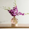 Pink 7" Balloon Vase with 5 Stems of Fresh Cut Orchids - Purple