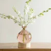 Pink 7" Balloon Vase with 5 Stems of Fresh Cut Orchids - White