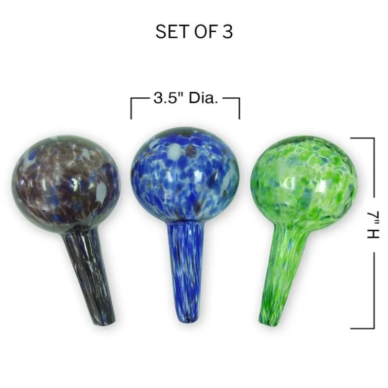 Plant Quencher Glass Watering Globes, Set of 3