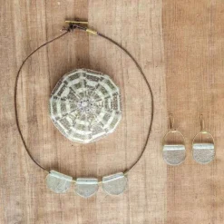 Playa Glass Drop Brass Necklace