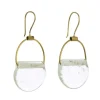 Playa Recycled Glass Drop Brass Earrings