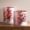 Poinsettia Glass Hurricane, Medium