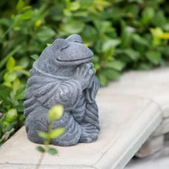 Praying Frog Volcanic Ash Statue