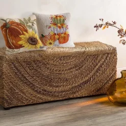 Pumpkin Cairn Hand-Hooked Wool Decorative Throw Pillow, 16"Sq.