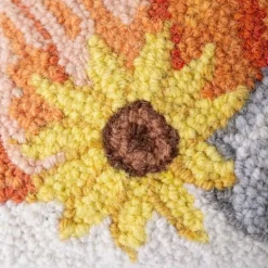 Pumpkin Cairn Hand-Hooked Wool Decorative Throw Pillow, 16