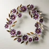 Purple Recycled Metal Flower Decorative Wreath