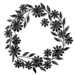 Purple Recycled Metal Flower Decorative Wreath