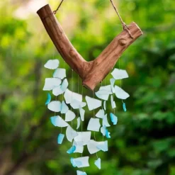 Raindrop Butterfly Seaglass Mobile