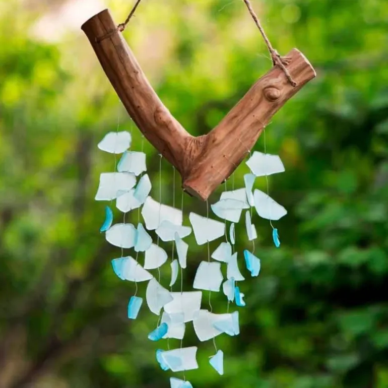 Raindrop Butterfly Seaglass Mobile