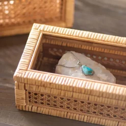 Rattan Display Boxes, set of 2