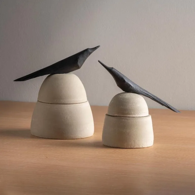 Raven Lidded Containers, Set of 2