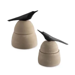 Raven Lidded Containers, Set of 2