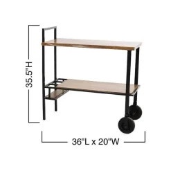Reclaimed Live-Edge Wood Bar Cart