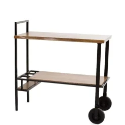 Reclaimed Live-Edge Wood Bar Cart