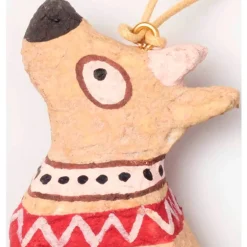 Recycled Fabric-Mache Dog Ornament