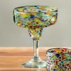 Recycled Glass Confetti Margarita Glasses, Set of 4