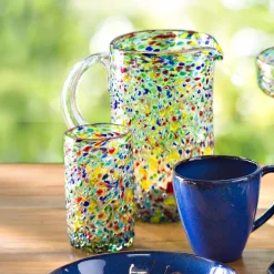 Recycled Glass Confetti Pint Glasses, Set of 4