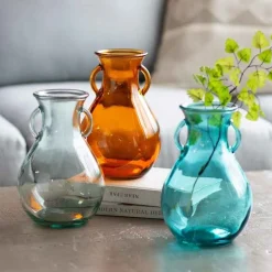 Recycled Glass Pitcher Vase - Amber