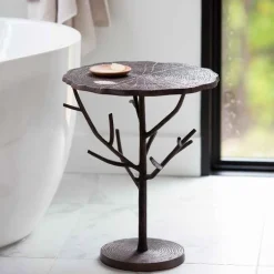Recycled Metal Branch Side Table - Bronze