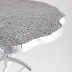 Recycled Metal Branch Side Table - Silver