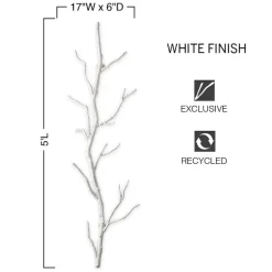 Recycled Metal Branch Wall Rack, 5' - White