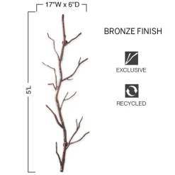 Recycled Metal Branch Wall Rack, 5' - Bronze