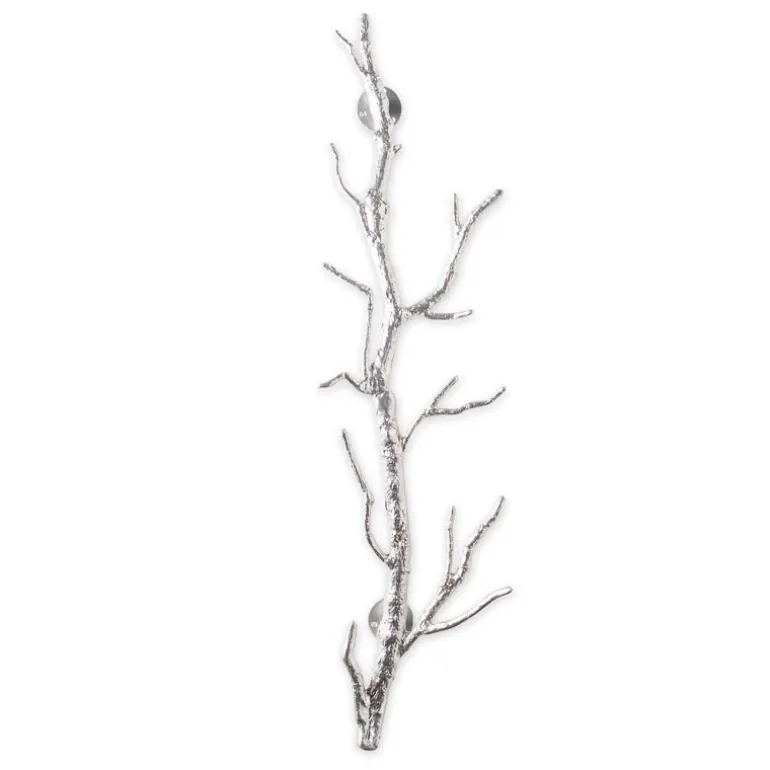 Recycled Metal Branch Wall Rack, 3' - Silver