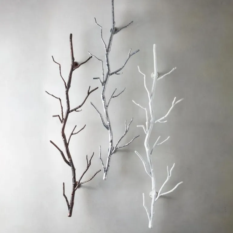Recycled Metal Branch Wall Rack, 3' - Silver