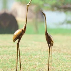 Recycled Metal Crane Sculptures