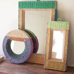 Recycled Paper Framed Mirrors, set of 3