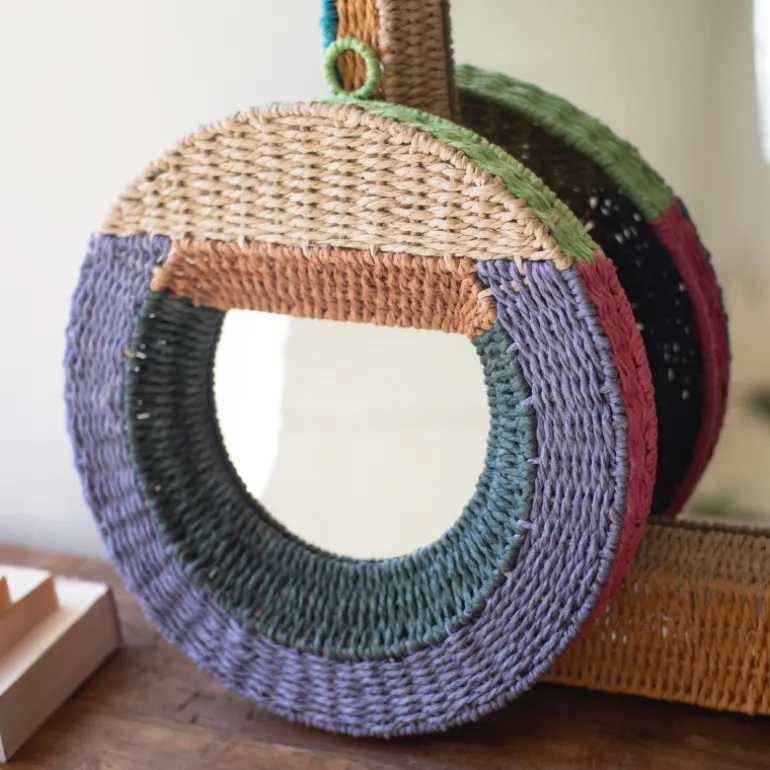Recycled Paper Framed Mirrors, set of 3