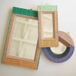 Recycled Paper Framed Mirrors, set of 3