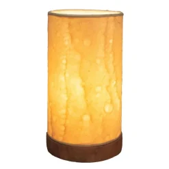 Recycled Paper Mini Lamp on Mango Wood Base - Waves