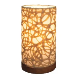 Recycled Paper Mini Lamp on Mango Wood Base - Swirl
