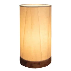 Recycled Paper Mini Lamp on Mango Wood Base - Glacier