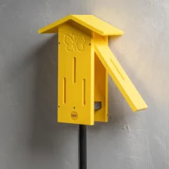 Recycled Plastic Yellow Butterfly House, Pole Mounted