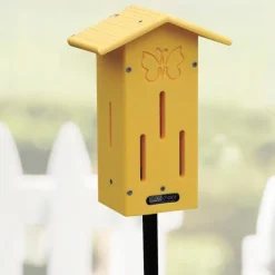 Recycled Plastic Yellow Butterfly House, Pole Mounted