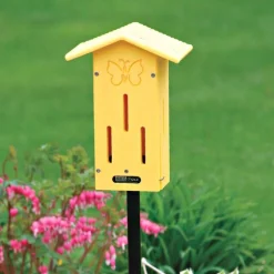 Recycled Plastic Yellow Butterfly House, Pole Mounted
